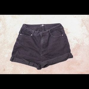 Black jean shorts